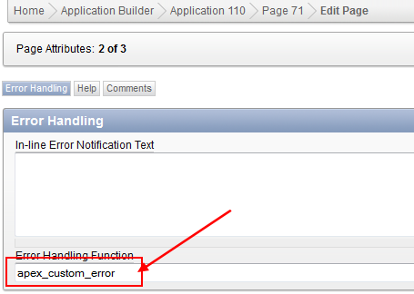 Oracle Apex Error Handling Function Page