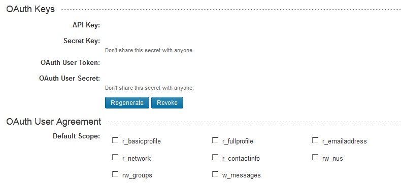 Linkedin Oauth Key Scope