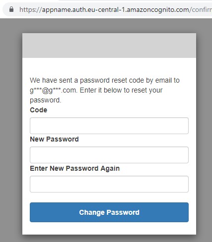 Cognito Js Auth Reset Password Code