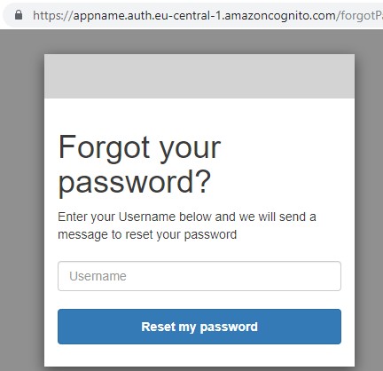 Cognito Js Auth Reset Password Username