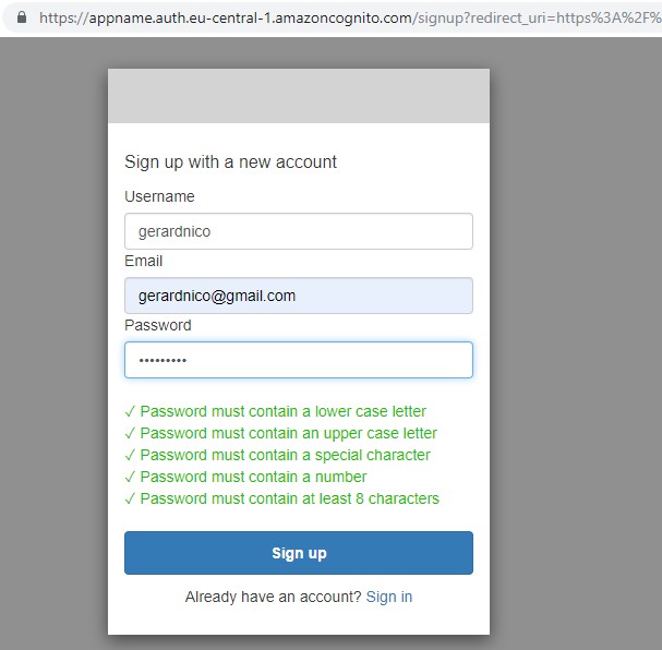 Cognito Js Auth Sign Up