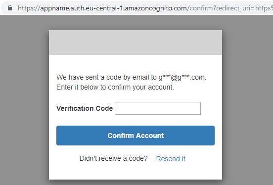 Cognito Js Auth Verification Code