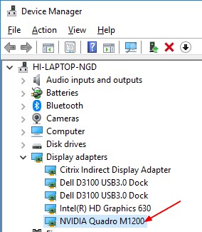 Device Manager Nvidia Display
