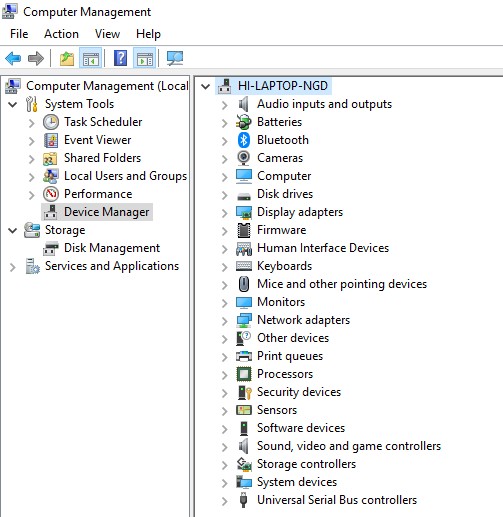 Hardware Device Windows Computer Management