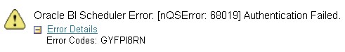 Oracle Bi Scheduler Error 1