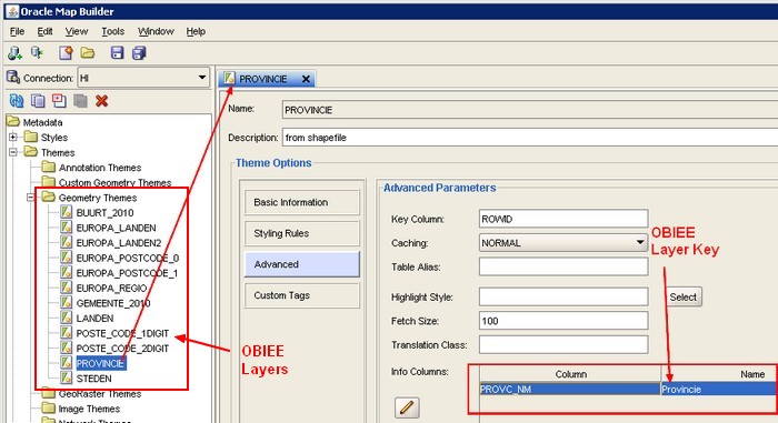 Obiee 11g Map Builder Layer Key