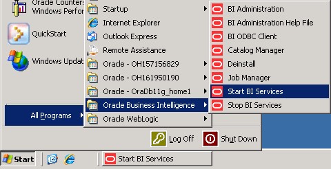 Obiee 11g Start Bi Service Shortcut