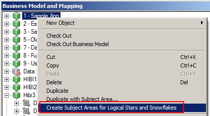 Obiee 11g Subject Area Bmm Create