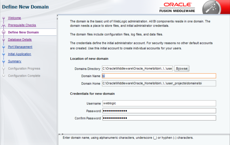 Obiee 12c Installation New Domain Windows