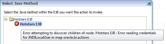 Action Framework Error Reading Cred