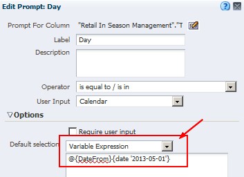 Obiee 11g Dashboard Prompt Variable Expression