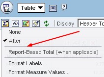 Obiee Report Based Total Table