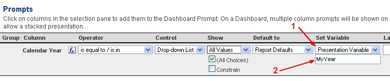 Obiee Setting Presentation Variable