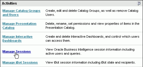 Obiee Admin Manage Sessions