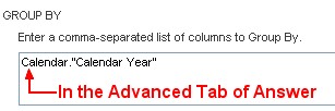 Obiee Aggregate Group By Year Advanced Tab