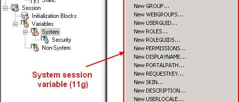 Obiee11g System Session Variable