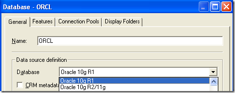 Obiee Database Source Definition