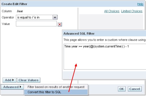 Obiee Filter Advanced Convert To Sql