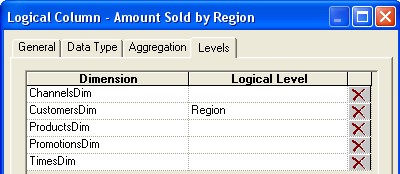 Obiee Logical Column Level Region