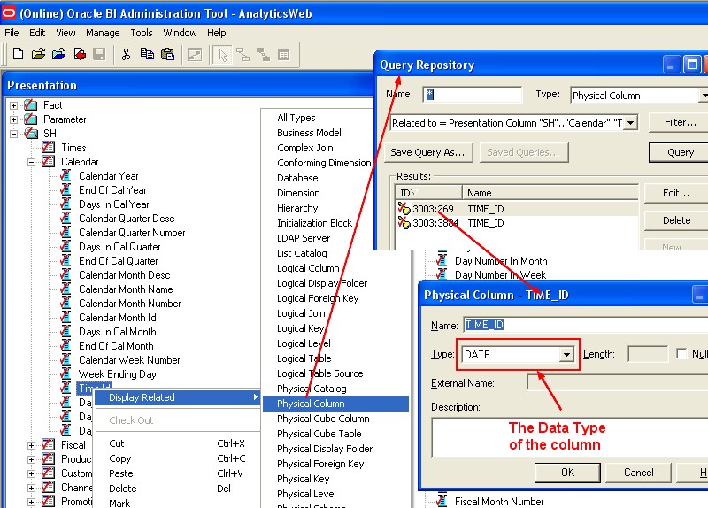 Obiee Query Repository Data Type