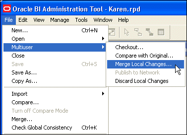 Obiee Repository Checkin Merge Local Change