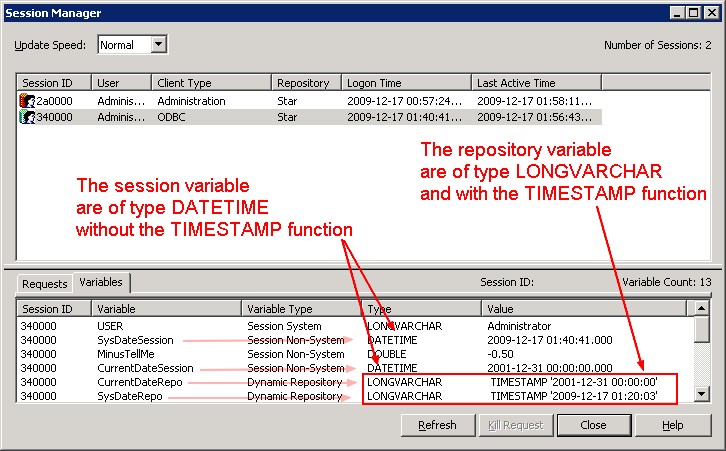 Obiee Server Variable Date Type