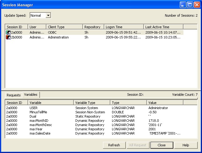 Obiee Session Manager Variables