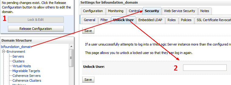 Weblogic Unlock User
