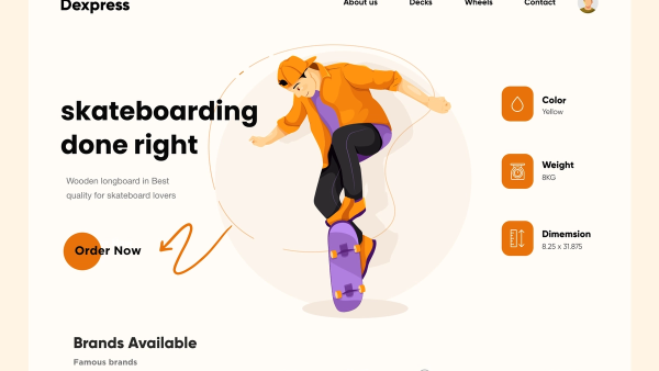 Skateboard Analoguous Landing Page