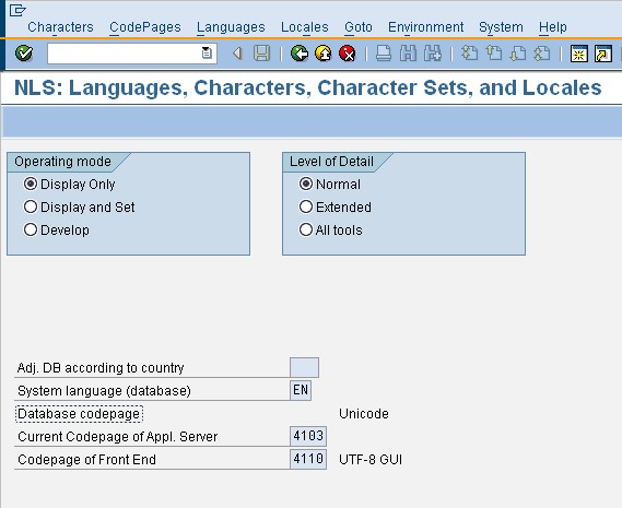 Sap Nls Parameter