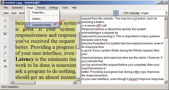 Vietocr Screenshot Mode