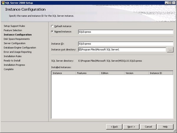 Installation Sql Server 2008 8 Instance Configuration