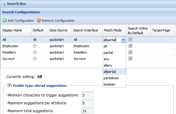 Endeca Studio Search Box Preference