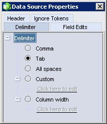 Essbase Delimiter Data Source Properties