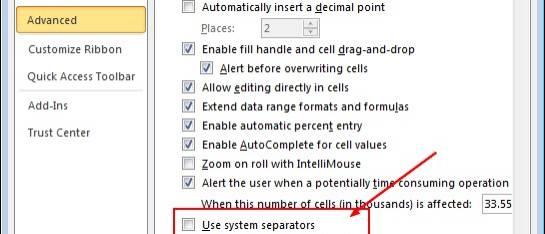 Excel System Separator