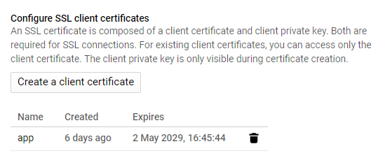Gcp Sql Connection Client Certificate