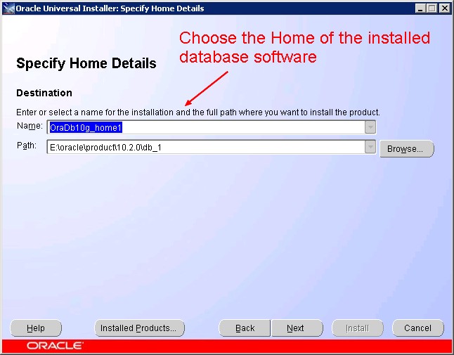 Install 10g Patch 2 Home Details
