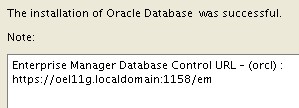 Oracle Database Installation 11gr2 Successful