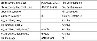 Oracle Database Standard Installation Parameters