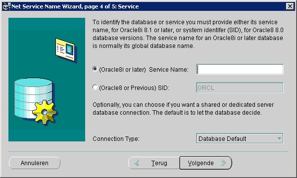 Создать service name oracle