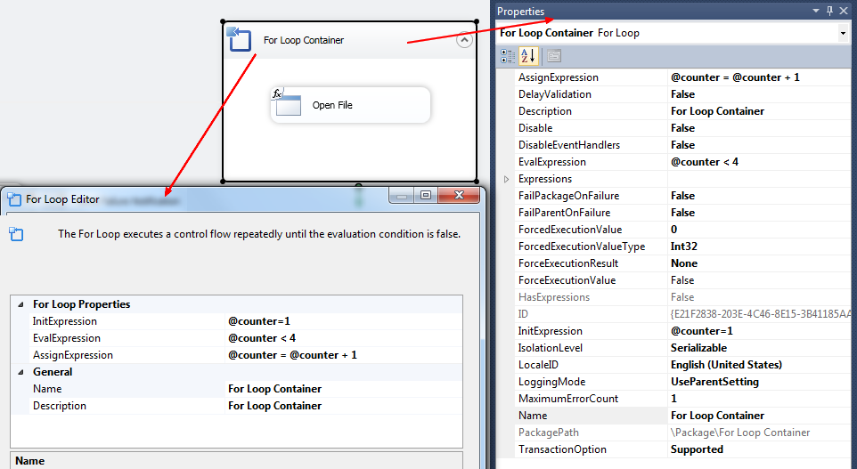 Ssis For Loop Container