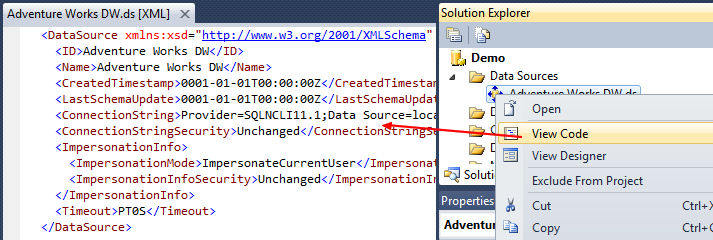 Ssas Data Source Code