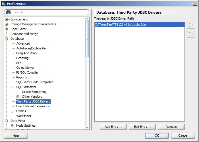 Sql Developer Timesten Third Party Jdbc Driver