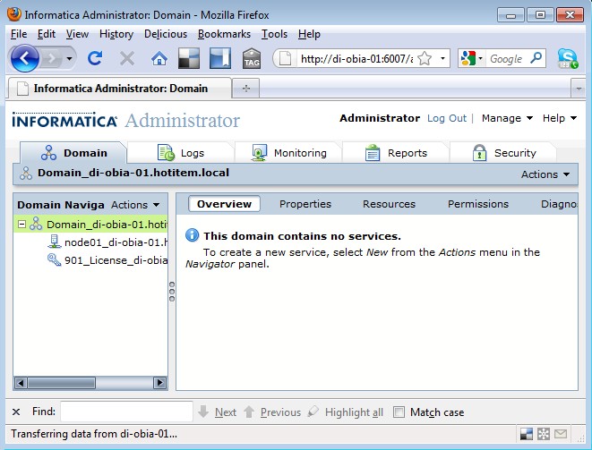 Powercenter 901 Installation Administration Console