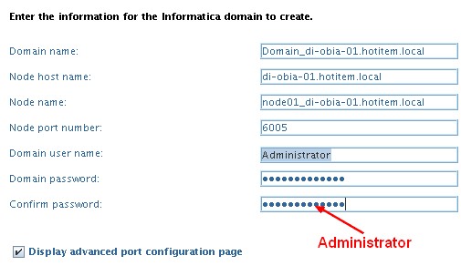 Powercenter 901 Installation Domain Configuration