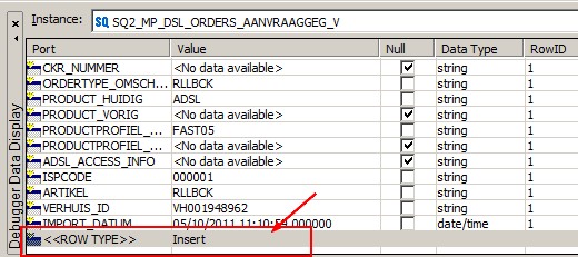 Powercenter Debugger Data Display Row Type