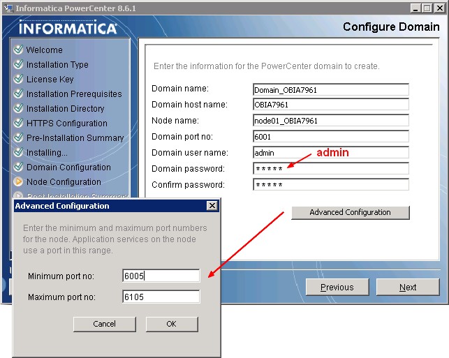 Powercenter Installation Configure Domain Configuration 861