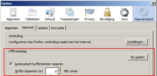 Firefox Cache Off