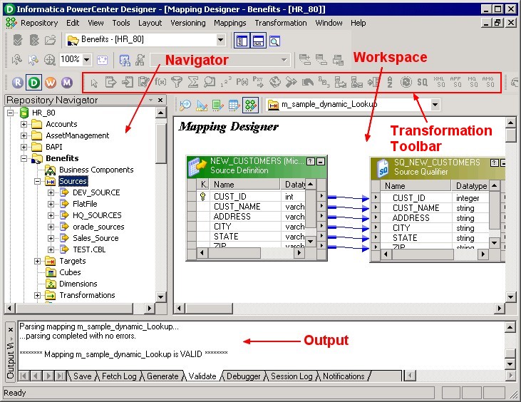 Powercenter Designer Panel