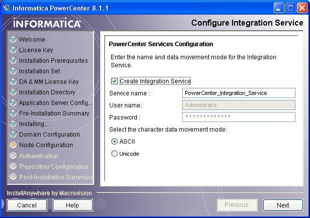 Powercenter Installation Server Create Integration Service